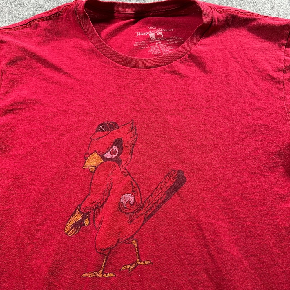 Wright & Ditson St. Louis Cardinals T-Shirt Mens Large Red‎ Fredbird Graphic MLB